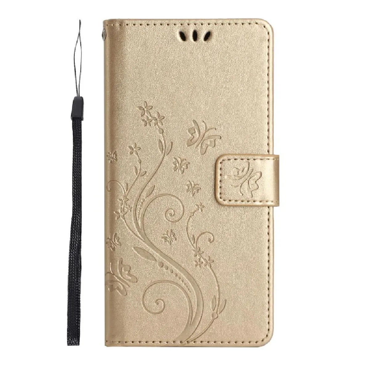 Générique Étui Portefeuille À Fermeture Magnétique Motorola Moto G15 - Doré