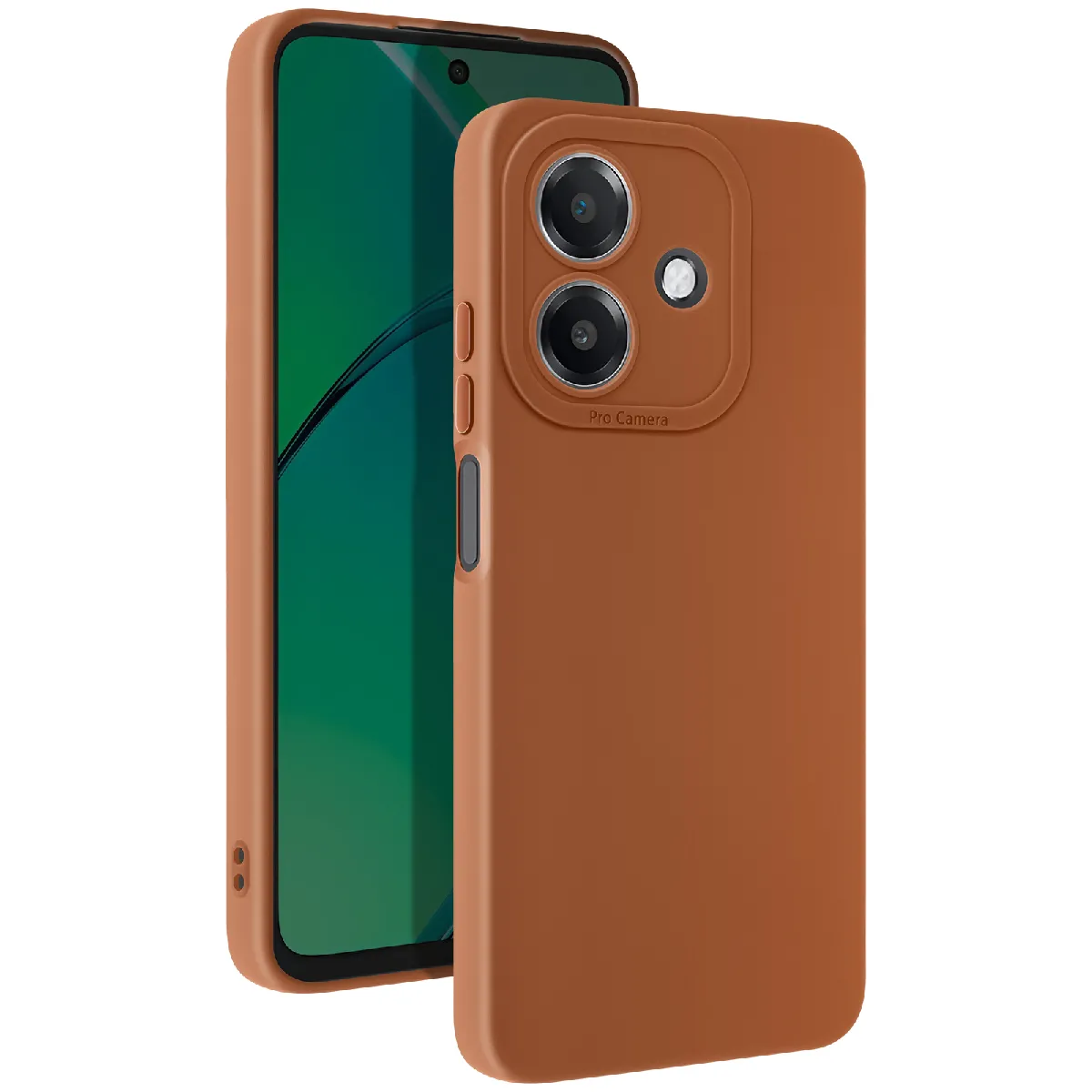 Avizar Marron Coque Pour Oppo A40 Silicone Mat Bloc Caméra Protégé