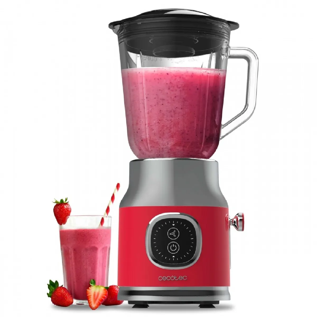 Cecotec Blender Mixeur RetroTwist . Puissance Maximale Bol en Verre d'une Capacité de 1 4 Lames avec Revêtement en Moteur 100% en Cuivre - vue 2