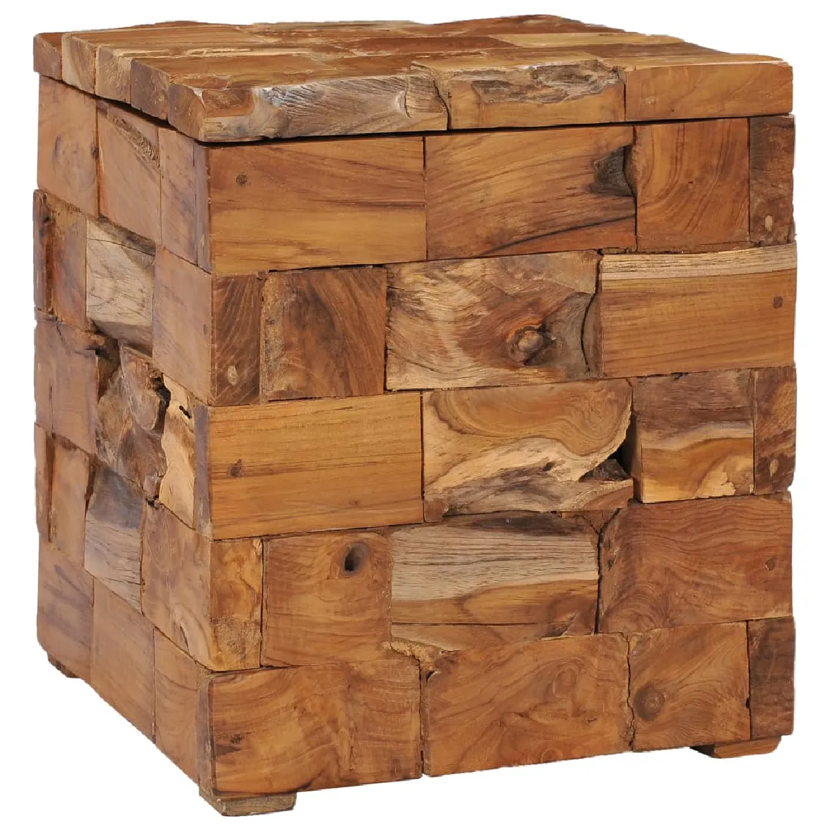 Decoshop26 Tabouret coffre teck - Naturel