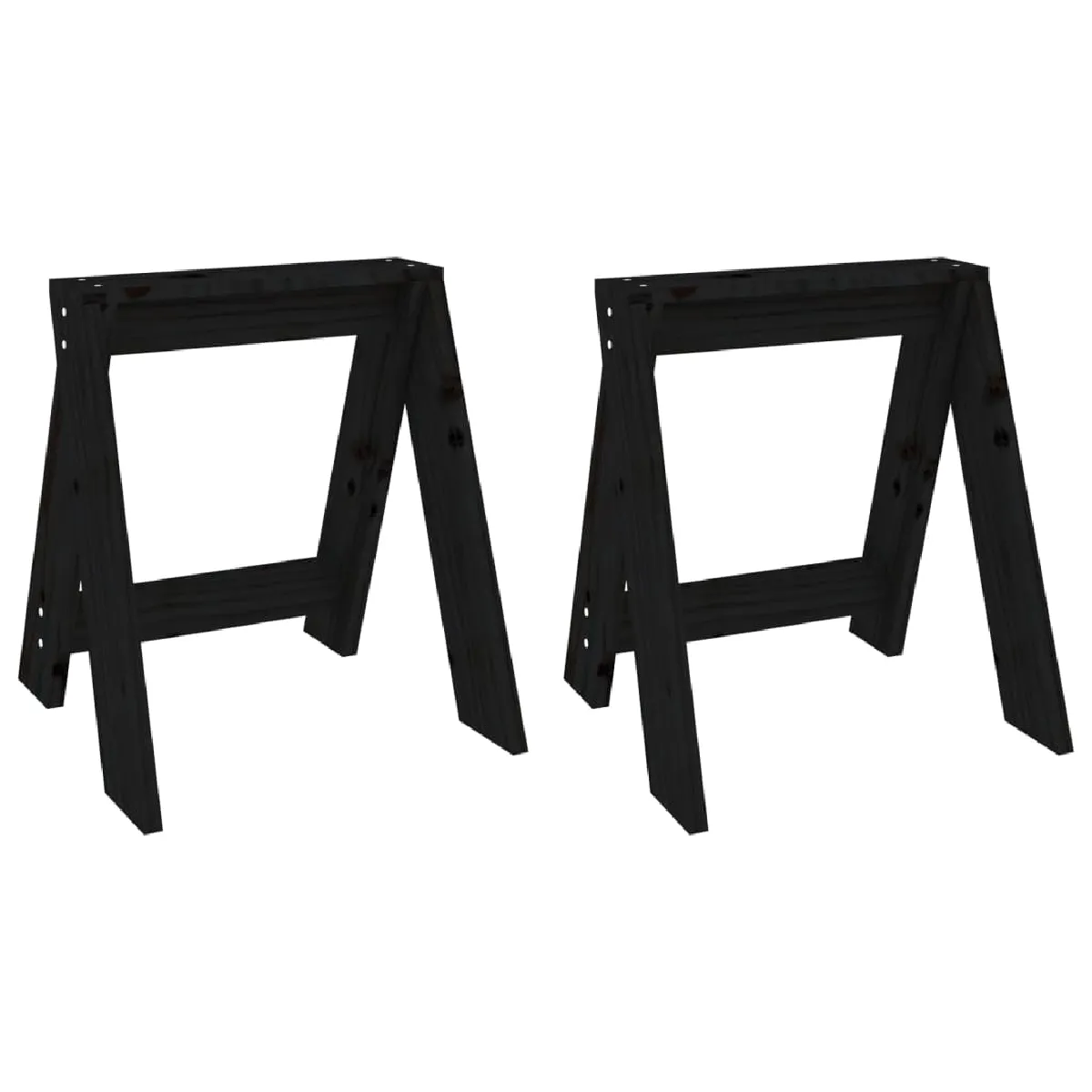 Decoshop26 Lot de 2 tabourets de bar en bois - Noir