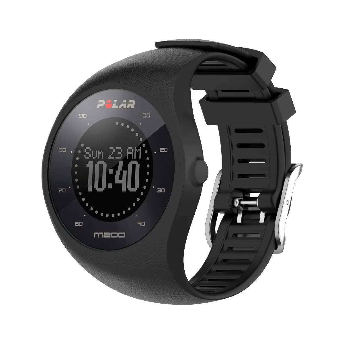 Inf Noir Bracelet De Montre Connectée En Silicone Pour Polar M200 - 140-220 Mm