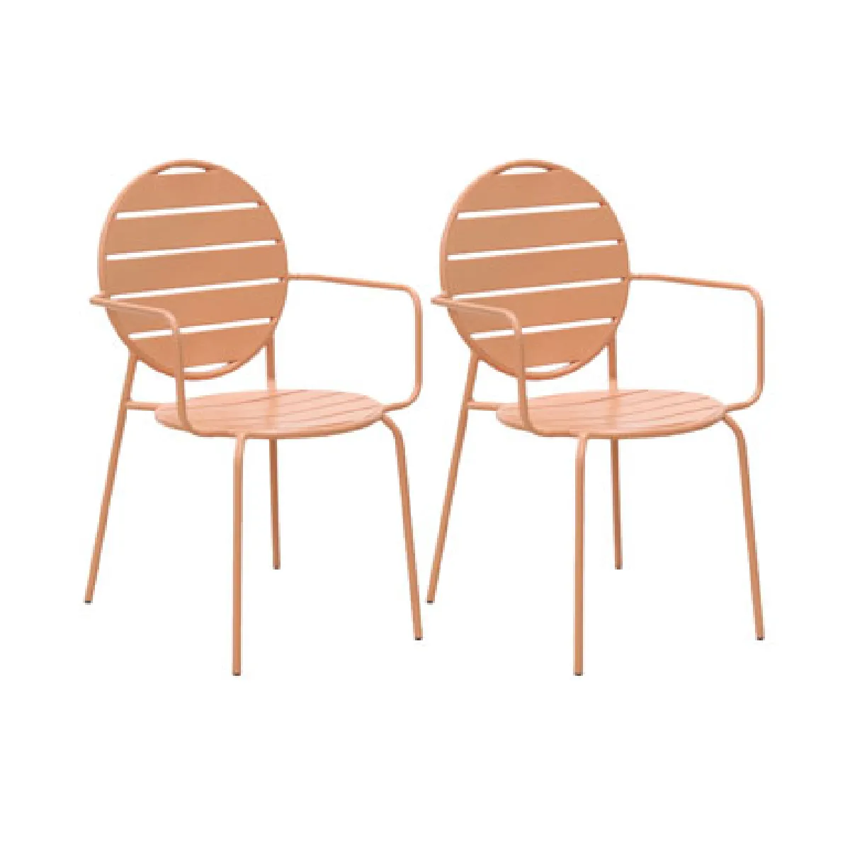 Mes lot de 2 fauteuils de jardin - terracotta