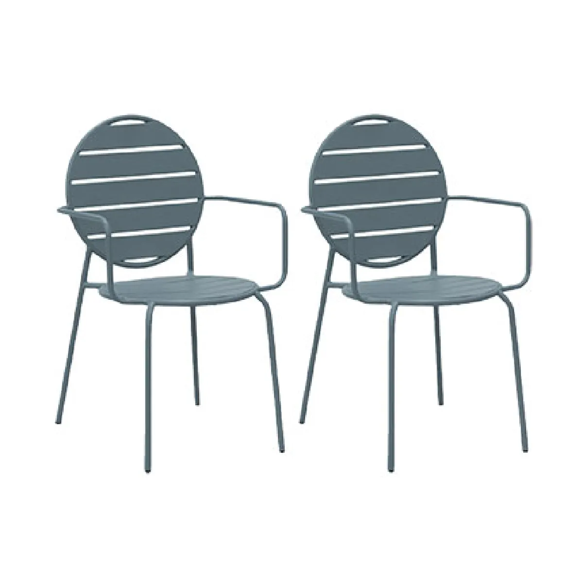 Mes lot de 2 fauteuils de jardin - Bleu gris