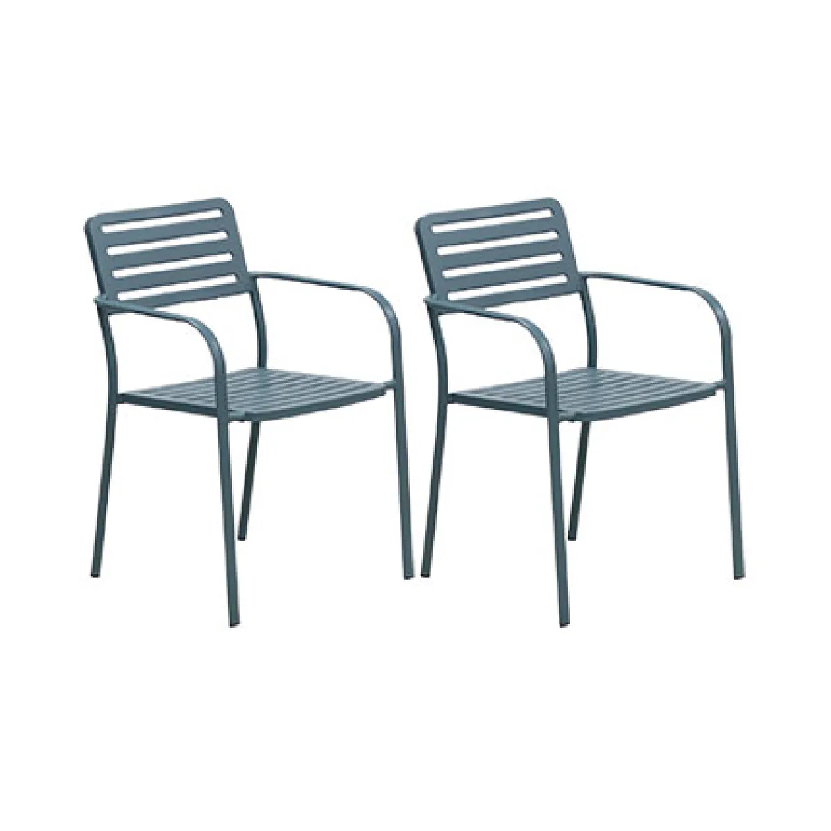Lot de 2 fauteuils de jardin BACA - Bleu gris
