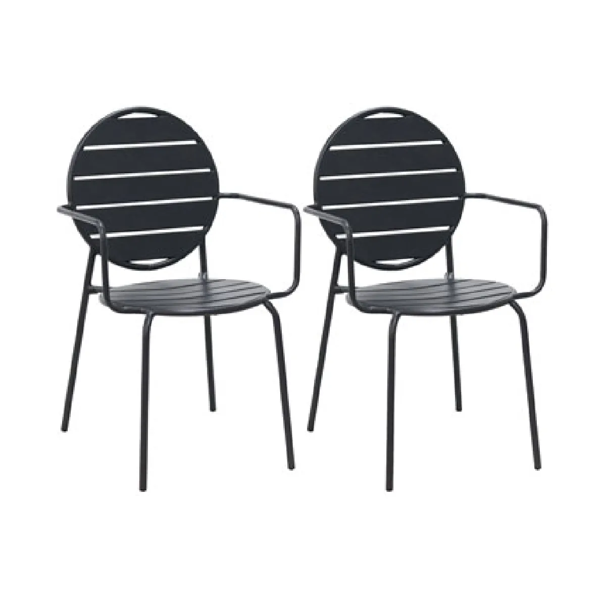 Mes lot de 2 fauteuils de jardin - Gris