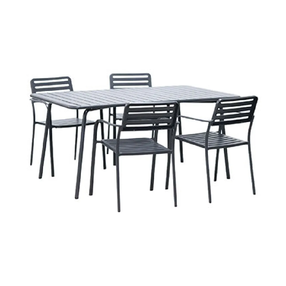Mes Table de jardin avec 4 fauteuils - Gris