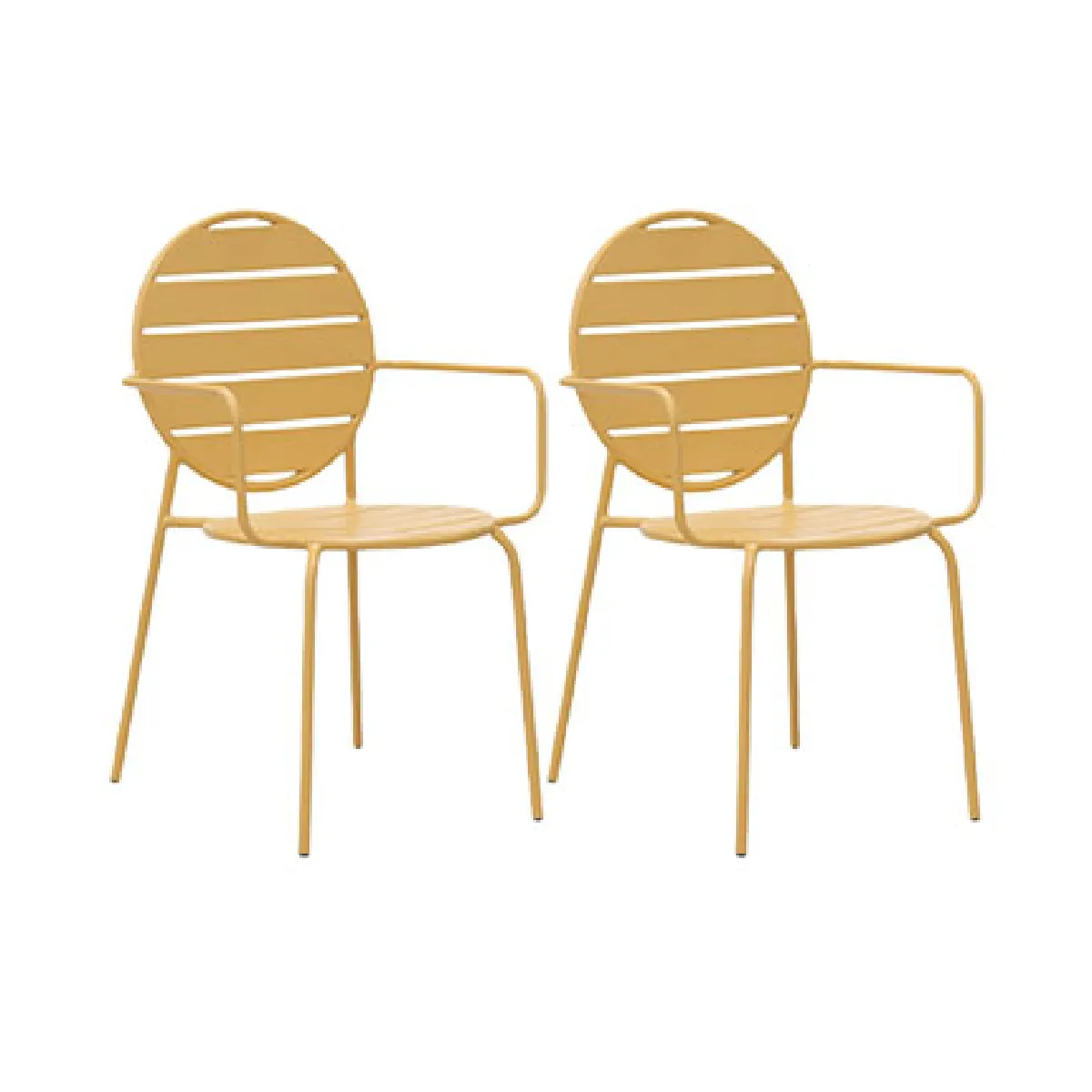 Mes lot de 2 fauteuils de jardin - Jaune moutarde