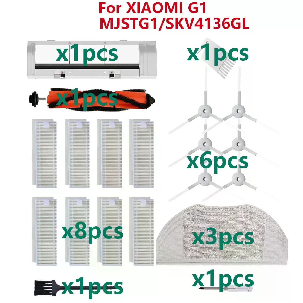 Générique Kit Filtration Et Brosse Pour Robot Xiaomi Mijia G1