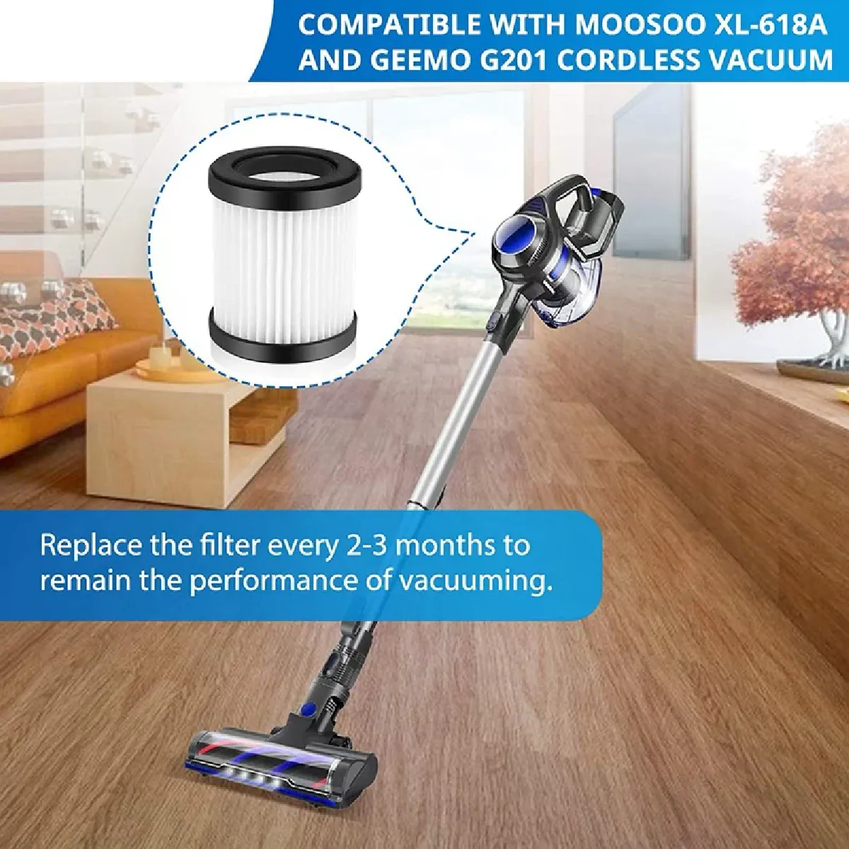 Lot De 6 Filtres Hepa De Remplacement Pour Aspirateurs Sans Fil