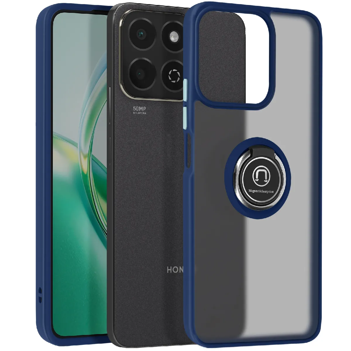 Avizar - Coque pour Honor 200 Smart - Bague de maintien - Support vidéo - Bleu - Image 2