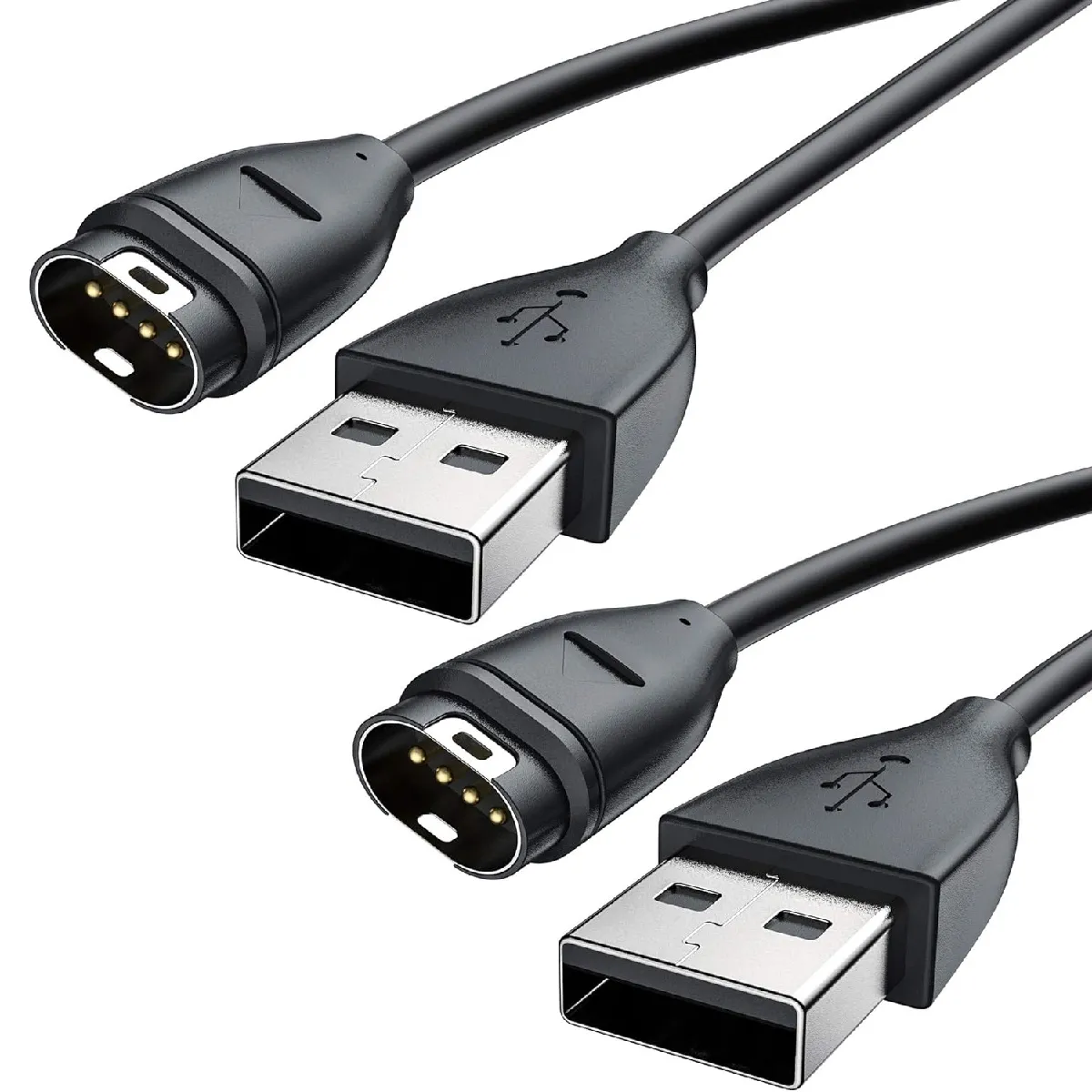 Inf Noir Câble De Recharge Usb Pour Montre Garmin - 2 Pièces