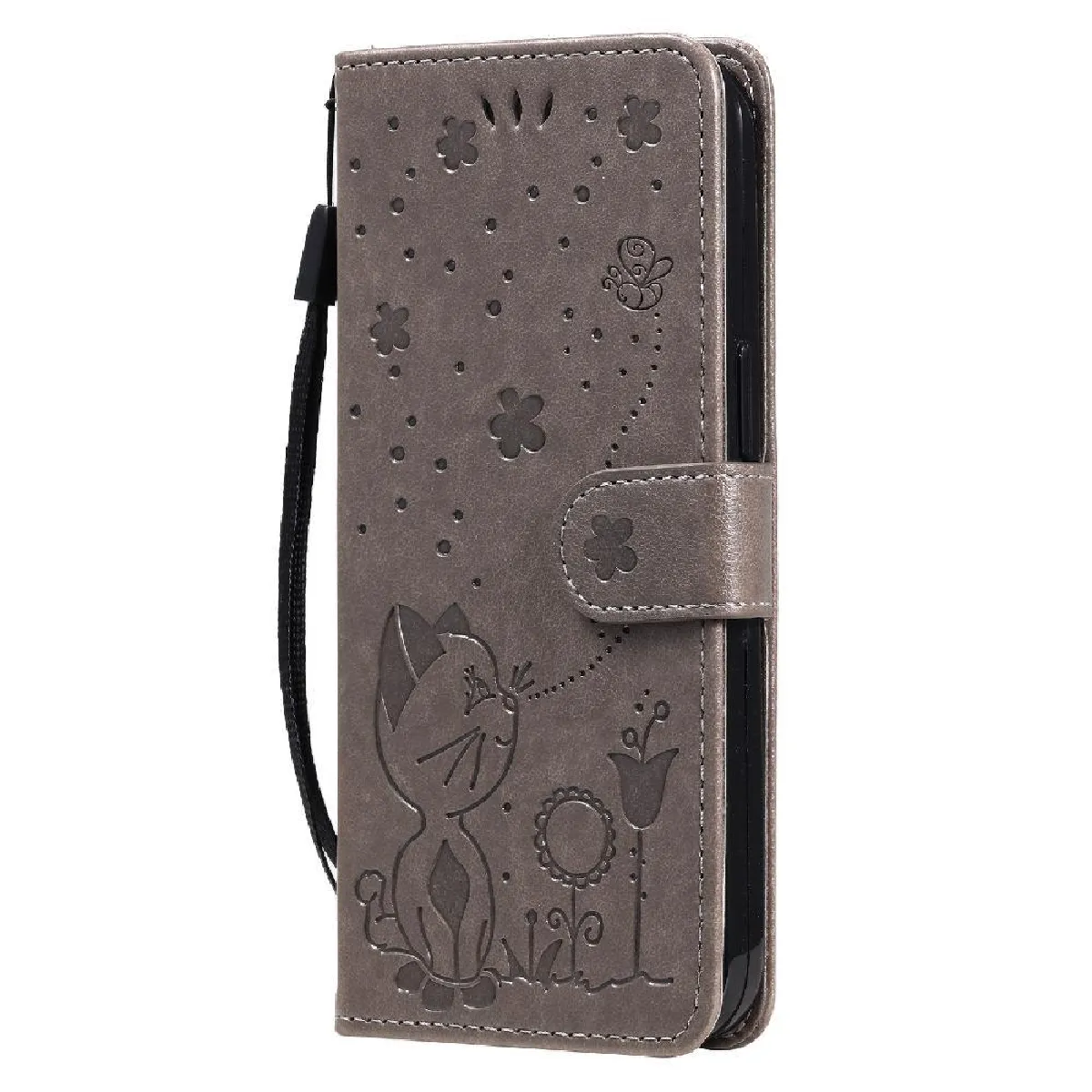 Générique Gris Étui Portefeuille En Similicuir Foxdock Pour Apple Iphone 13 Pro
