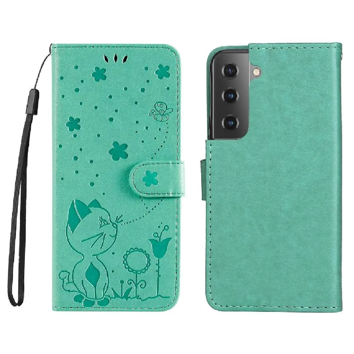 Générique Vert Étui En Similicuir Samsung Galaxy S22
