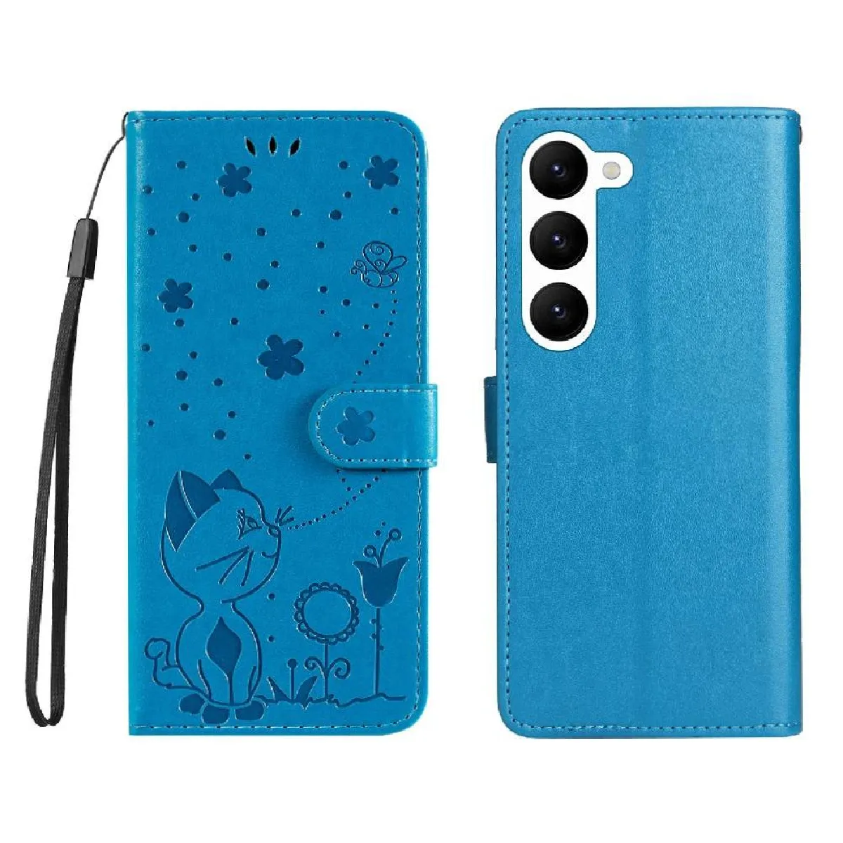 Générique Bleu Coque En Similicuir Samsung Galaxy S23