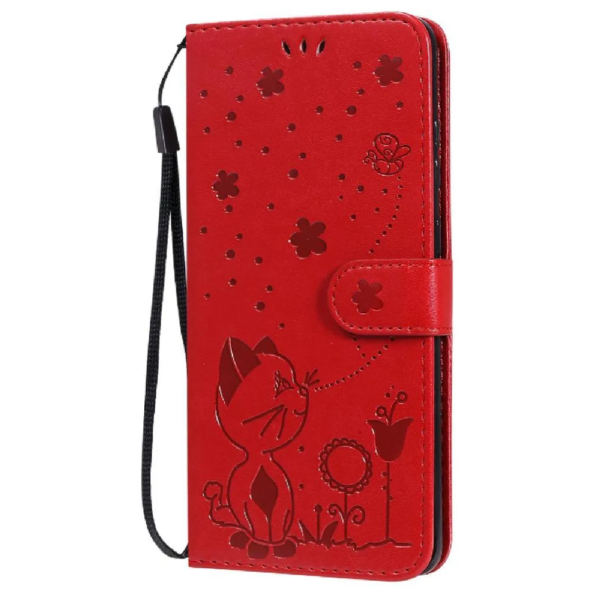 Générique Rouge Étui En Similicuir Avec Fentes Pour Cartes Samsung Galaxy S20 Plus