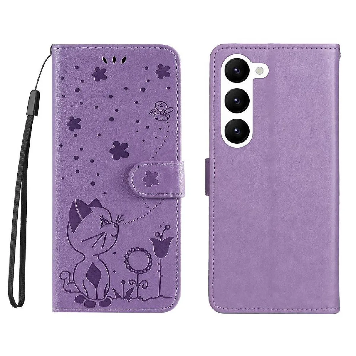 Générique Violet Étui Portefeuille En Similicuir Samsung Galaxy S23