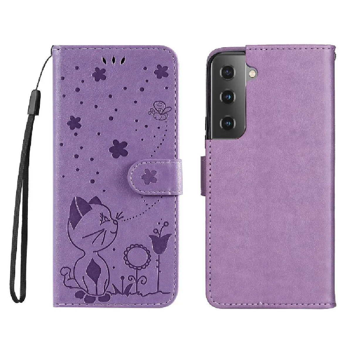 Générique Violet Étui Portefeuille En Similicuir Samsung Galaxy S22