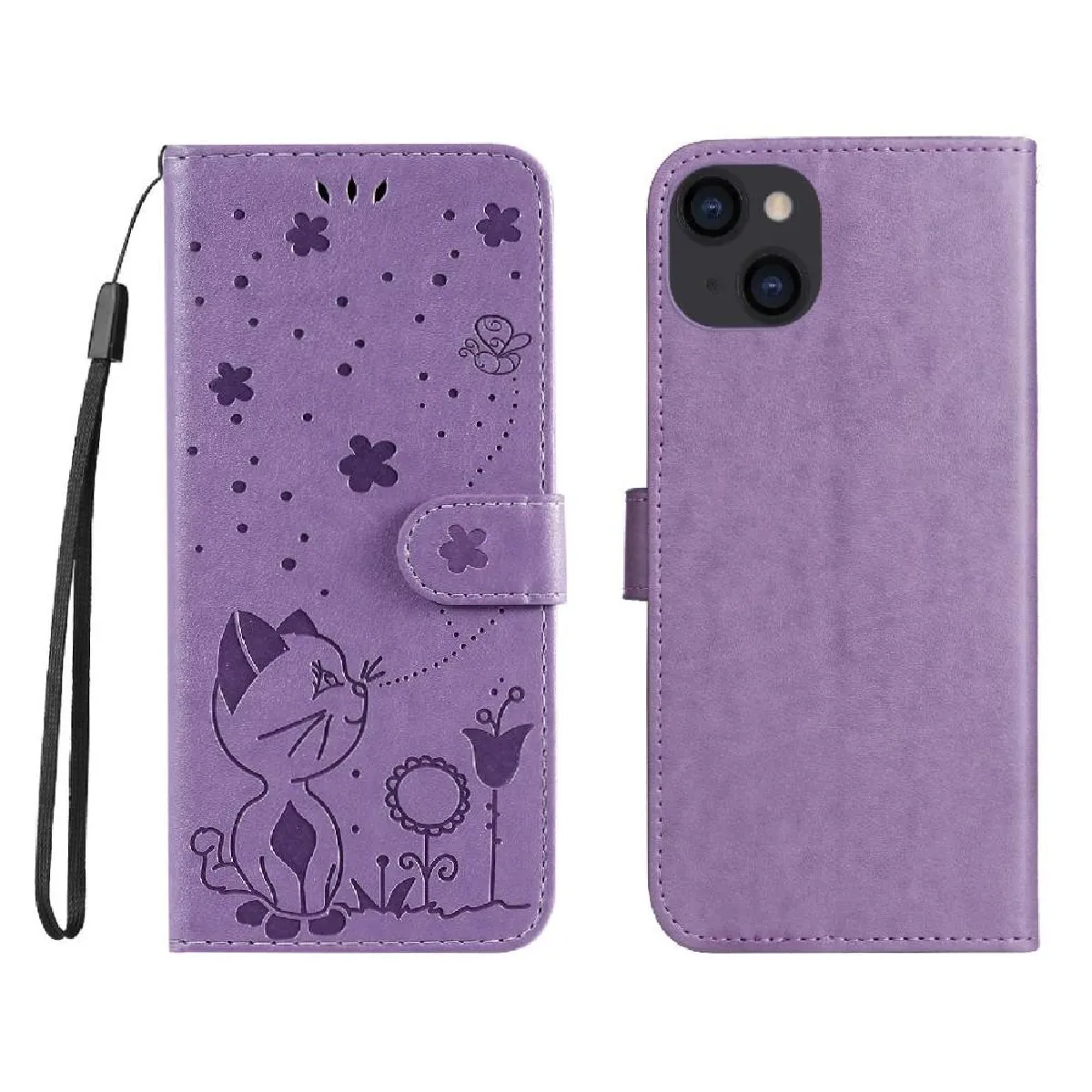 Générique Violet Étui Smartphone Flip Iphone 14 Plus