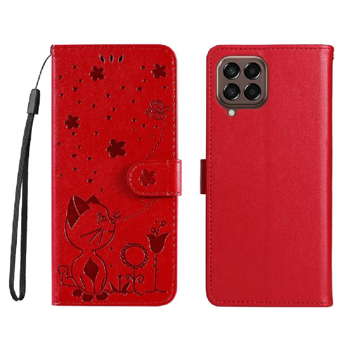 Générique Rouge Étui À Emplacements Cartes Samsung Galaxy M33 5G