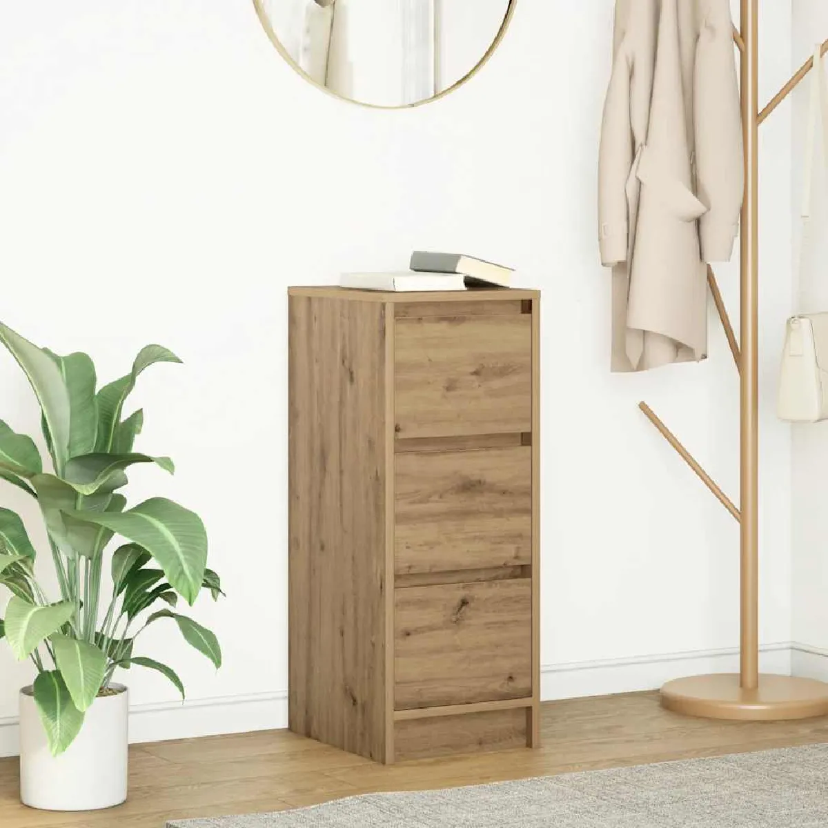 Vidaxl Buffet 29,5x34x76 cm - Chêne Artisanal