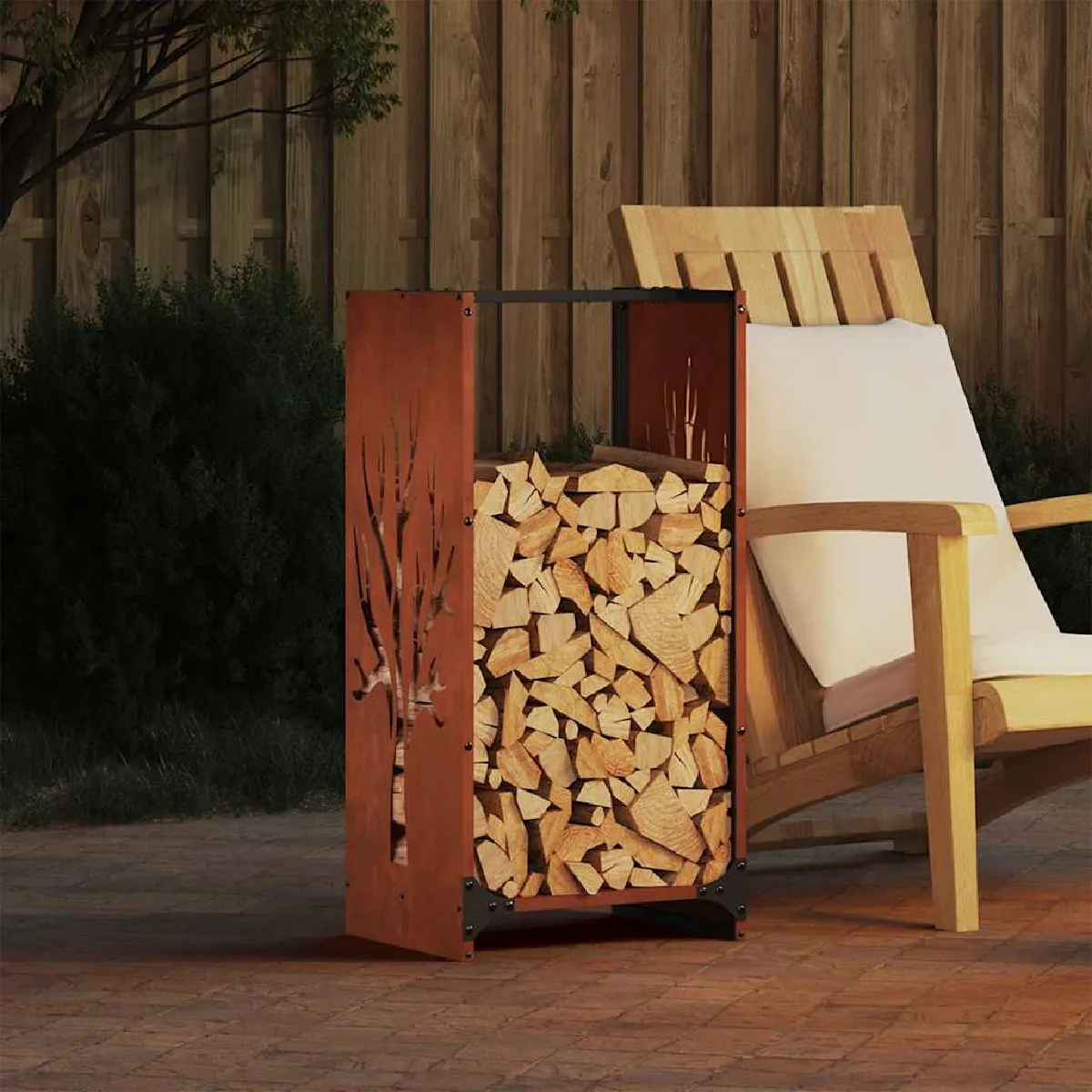 vidaXL Étagère à bois 40x30x80 cm Acier résistant