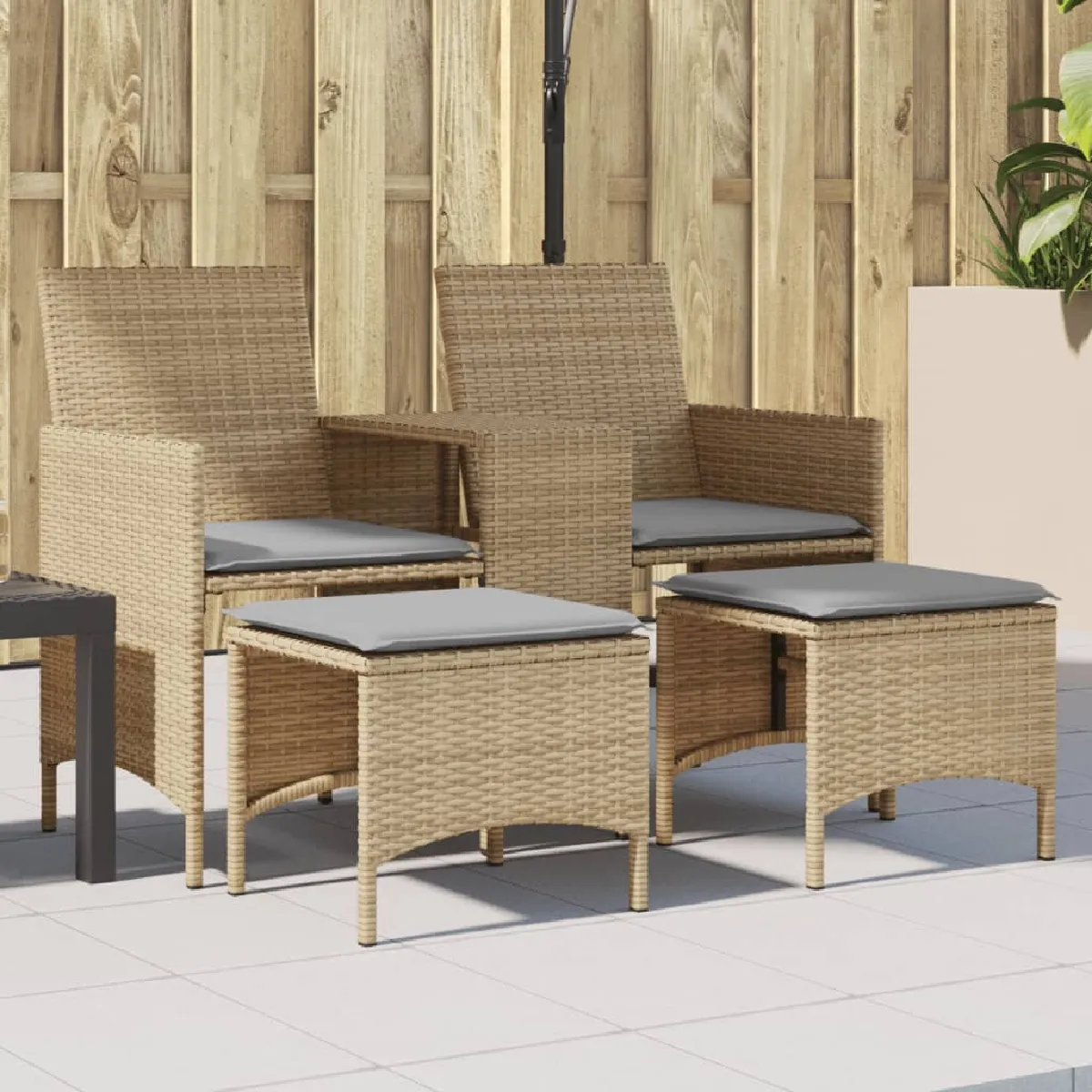 Vidaxl Beige Canapé 2 Places