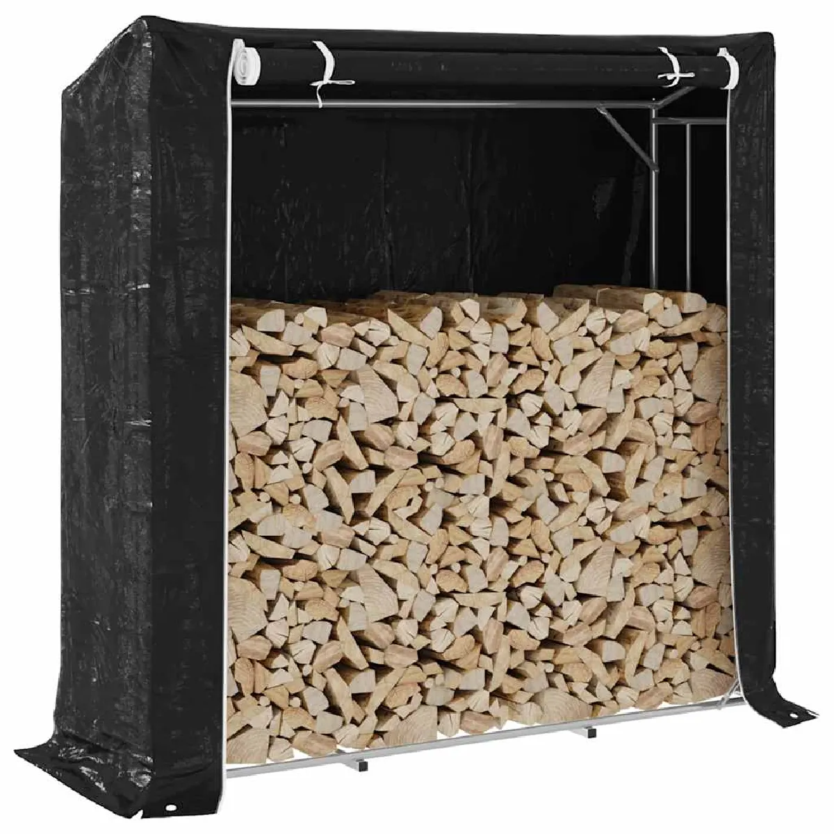 Vidaxl Portant bois de chauffage avec housse Acier galvanisé