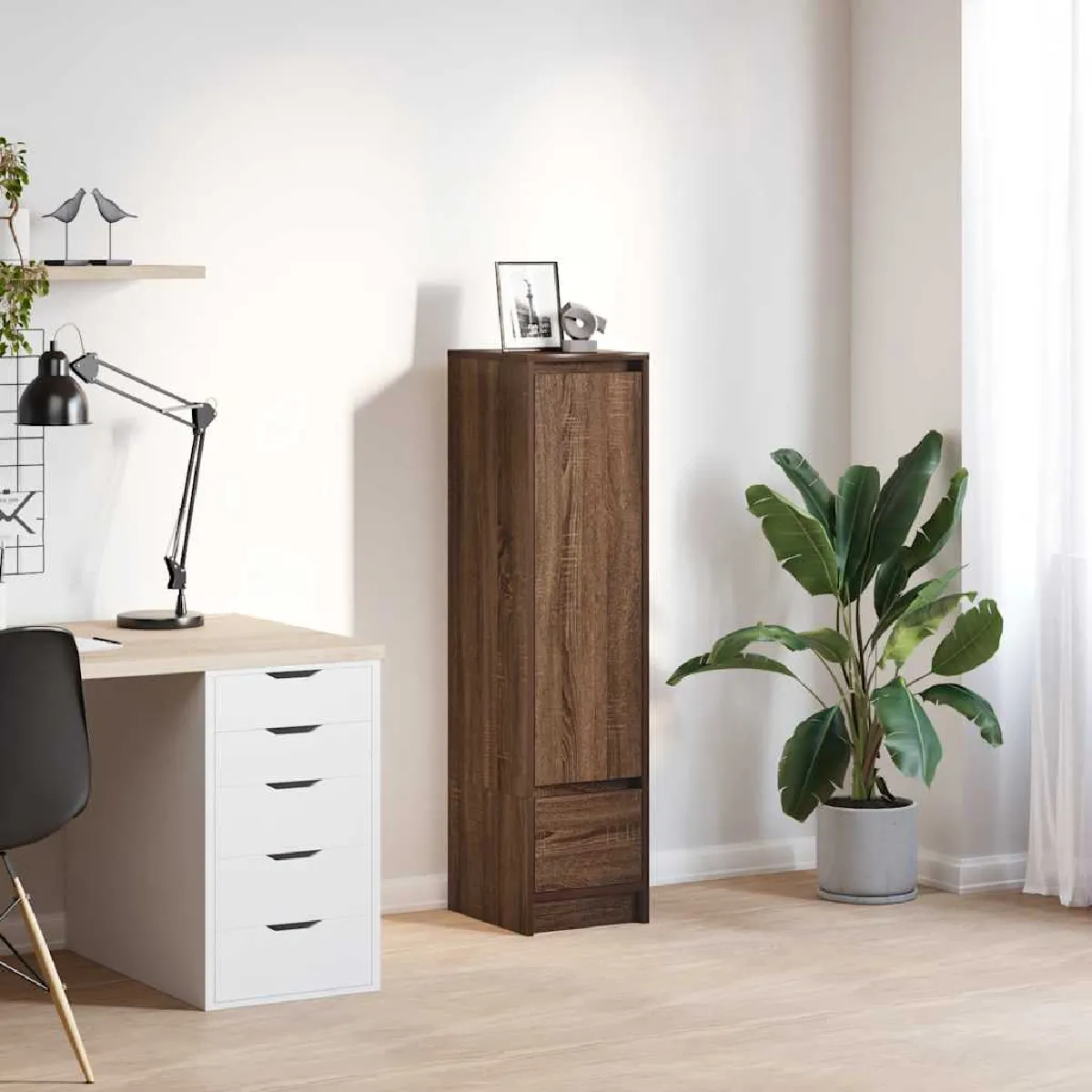 Vidaxl Marron Buffet Haut - Chêne