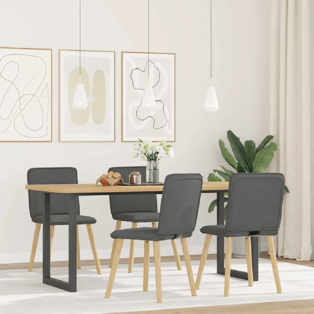 Vidaxl Gris Chaises À Manger