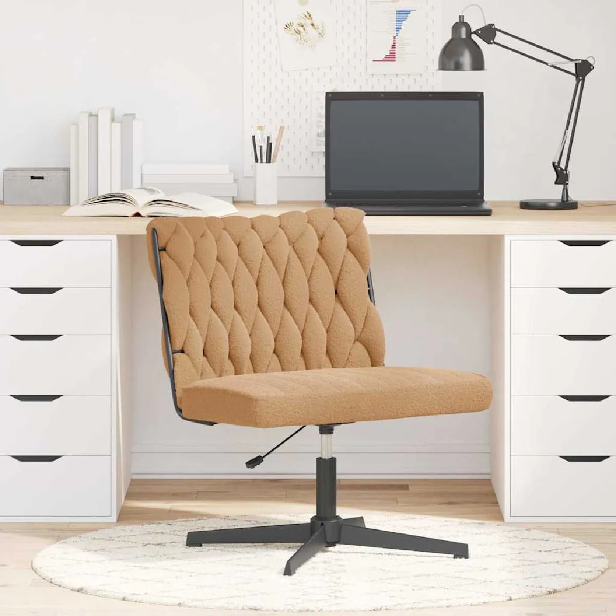 VidaXL Chaise pivotante de bureau bouclé - vue 2
