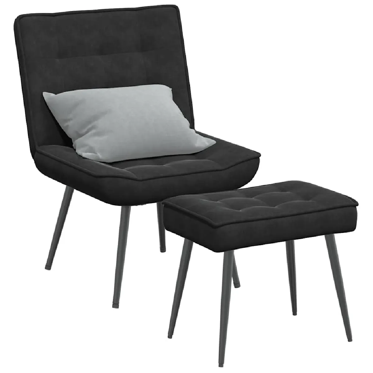 Vidaxl Noir Chaise De Relaxation Velours