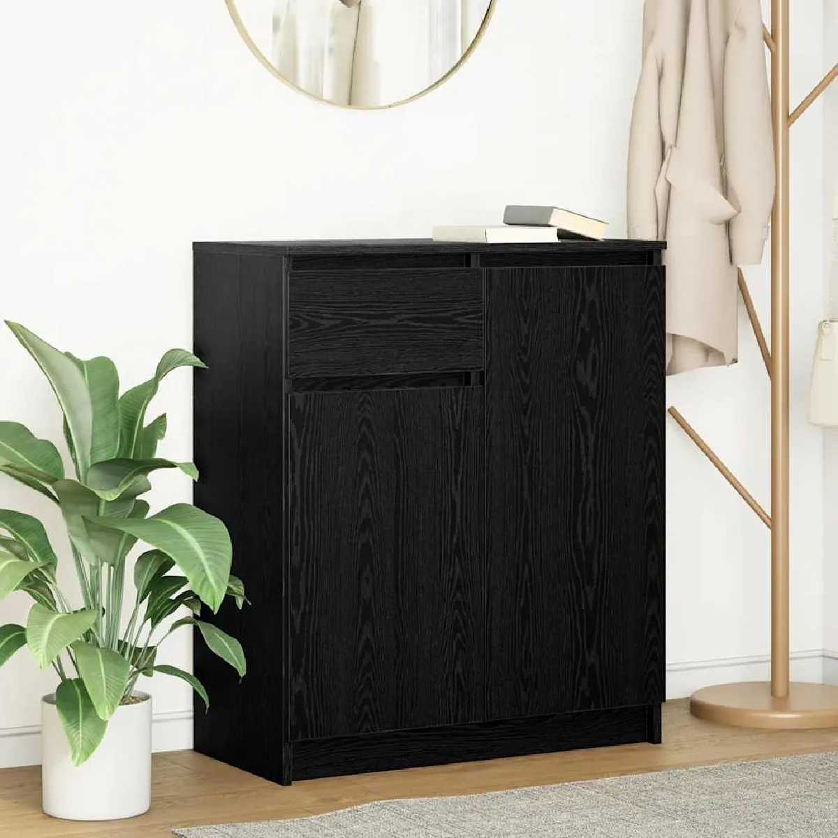 Buffet Vidaxl chêne noir - 71x35x84 cm