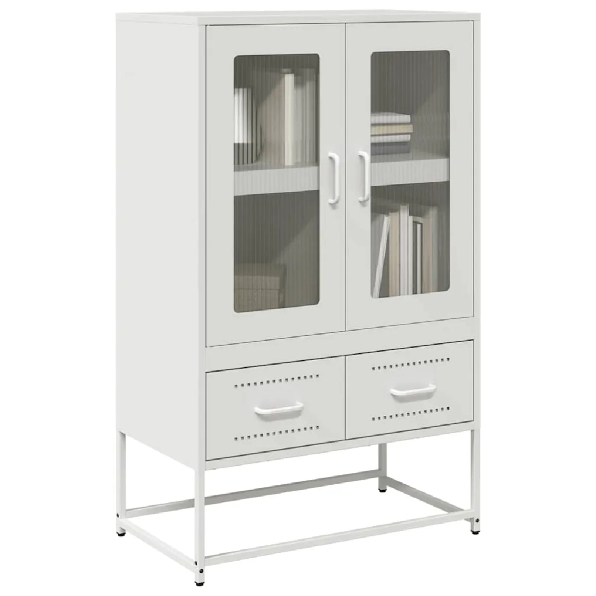 Non Communiqué Blanc Vidaxl Buffet Haut 68X39x111,5 Cm Acier, Armoire, Armoire De Rangement, Buffet Haut, Armoire Latérale, Armoire Haute, 853367 - Image 2