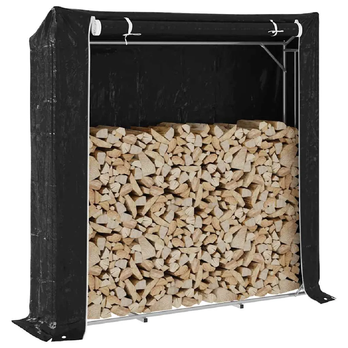 Vidaxl Portant bois de chauffage avec housse Acier galvanisé - vue 2