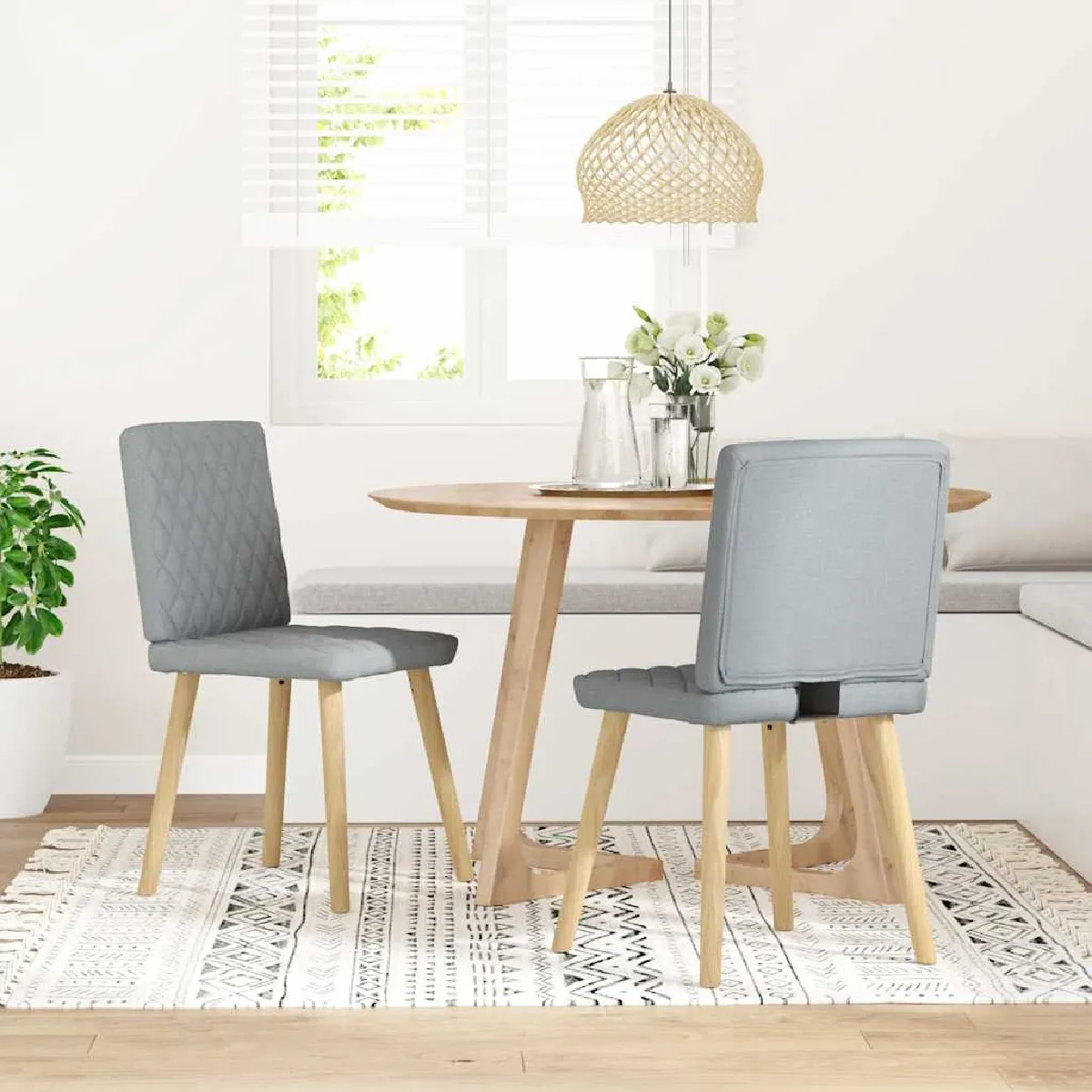 Vidaxl Chaises à manger lot de 2 - Gris clair