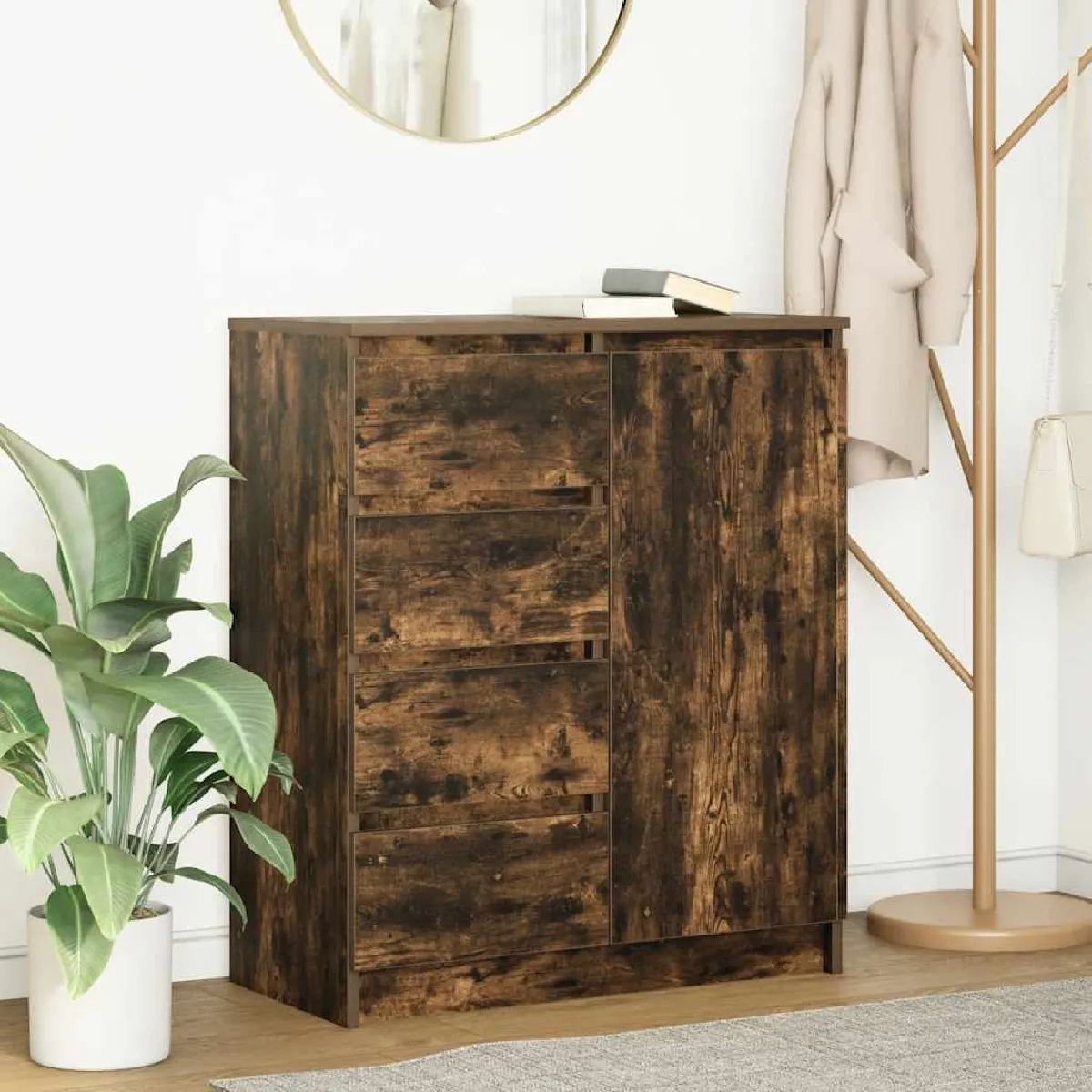 vidaXL - Buffet - Chêne Fumé - 71x35x84 cm - Image 2