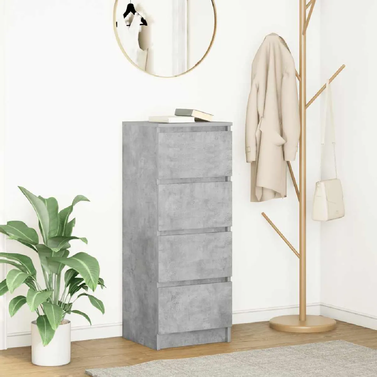 VIDAXL - Buffet - Gris Béton - 37,5x35x99 cm - Image 2