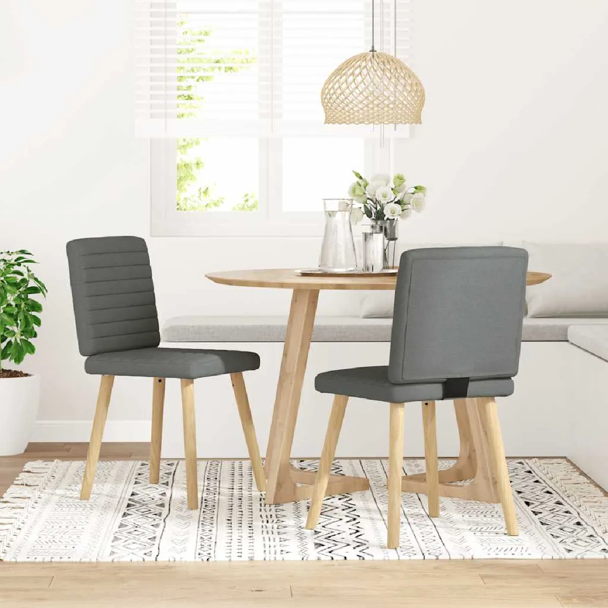 Vidaxl Chaises à manger lot de 2 - Gris foncé
