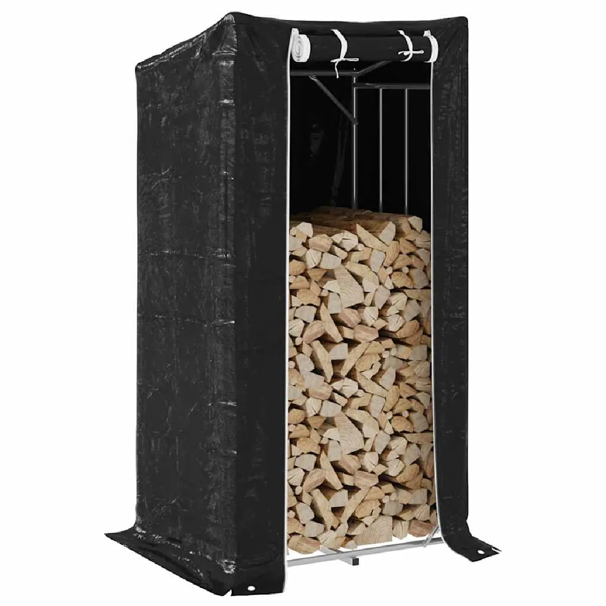 Vidaxl Portant bois de chauffage avec housse Acier galvanisé - vue 3