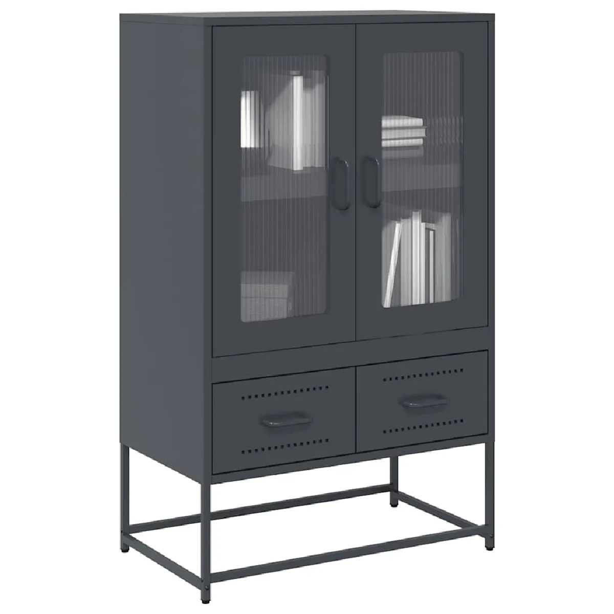 Non Communiqué Anthracite Buffet Haut 68X39x111,5 Cm Acier - Image 3