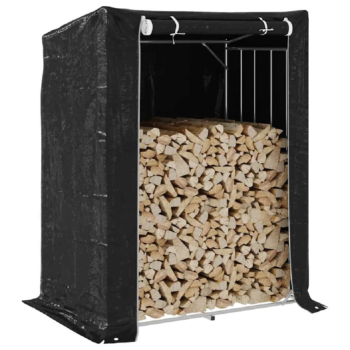 Vidaxl Portant bois de chauffage avec housse Acier galvanisé - vue 5