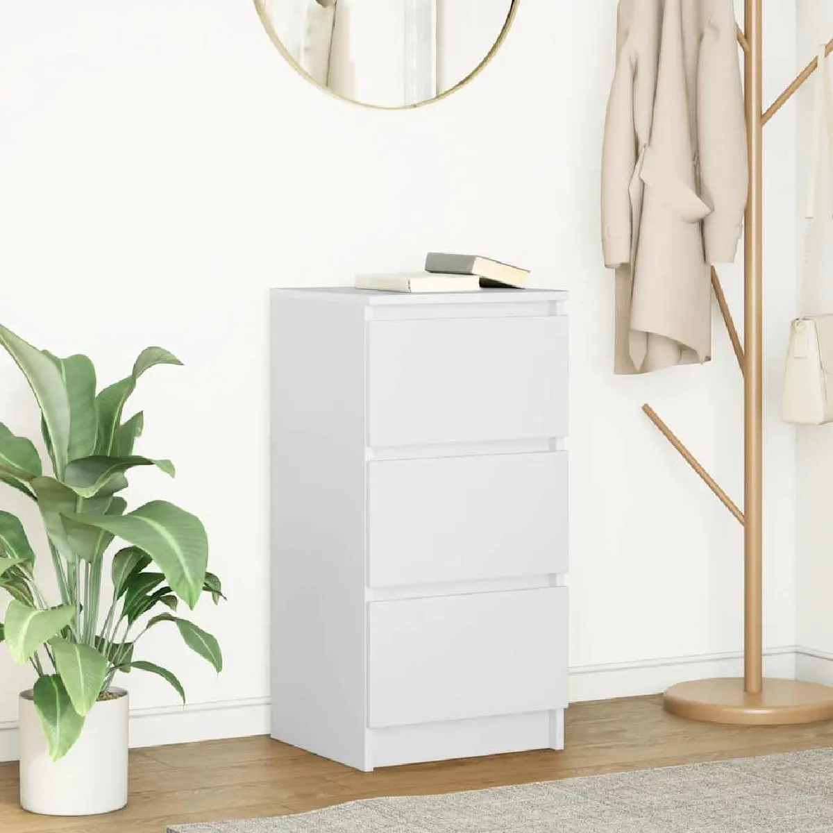 Vidaxl Blanc Buffet 37,5X35x76 Cm Bois D Ingénierie - Image 2