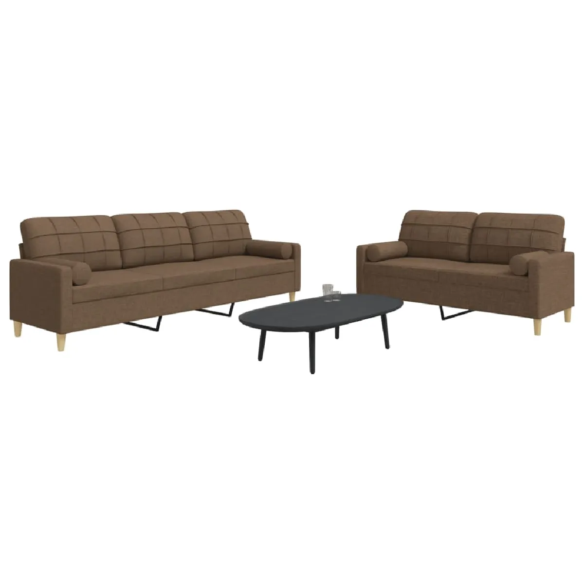 VIDAXL - Canapé droit - 3 places - Marron - 77 x 157 x 80 cm - Image 3