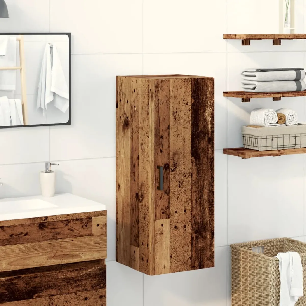 Vidaxl Armoire murale Vieux bois - vue 2