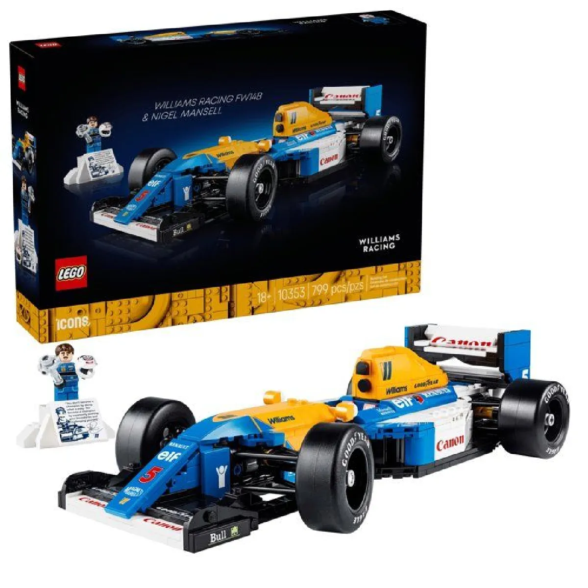 LEGO Icons 10353 Williams Racing FW14B et Nigel Mansell