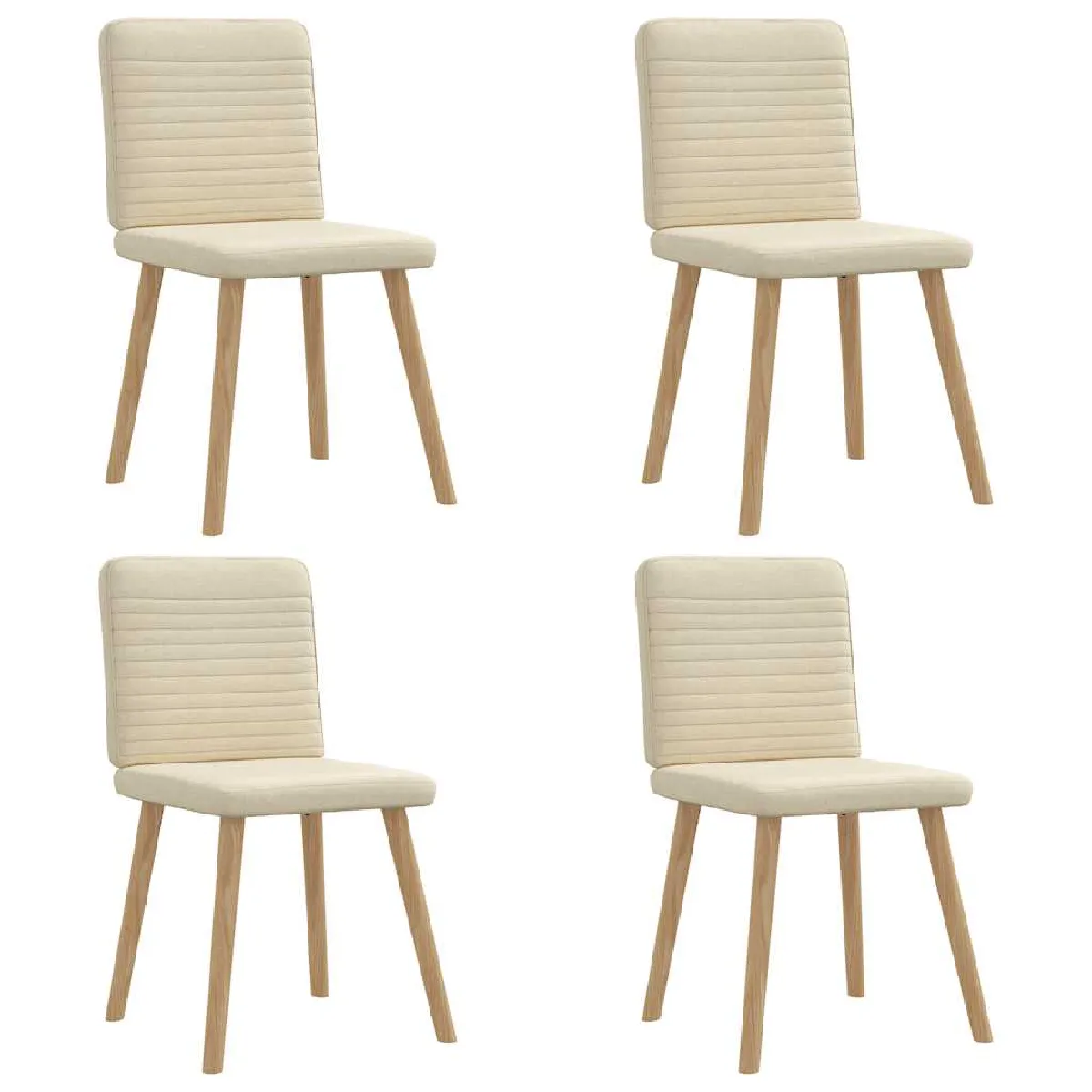vidaXL Chaises à manger Tissu crème Lot de 6