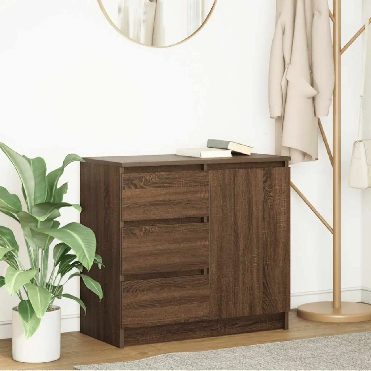 Vidaxl Buffet avec tiroir 71 cm Chêne