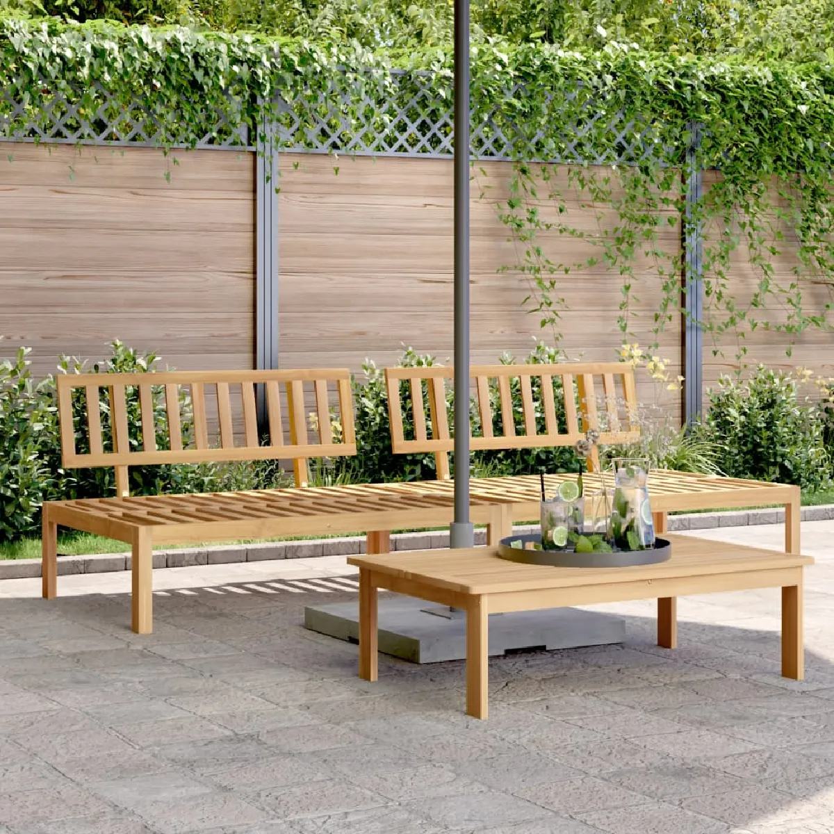 vidaXL Canapés centraux Palette de Jardin Bois - vue 2