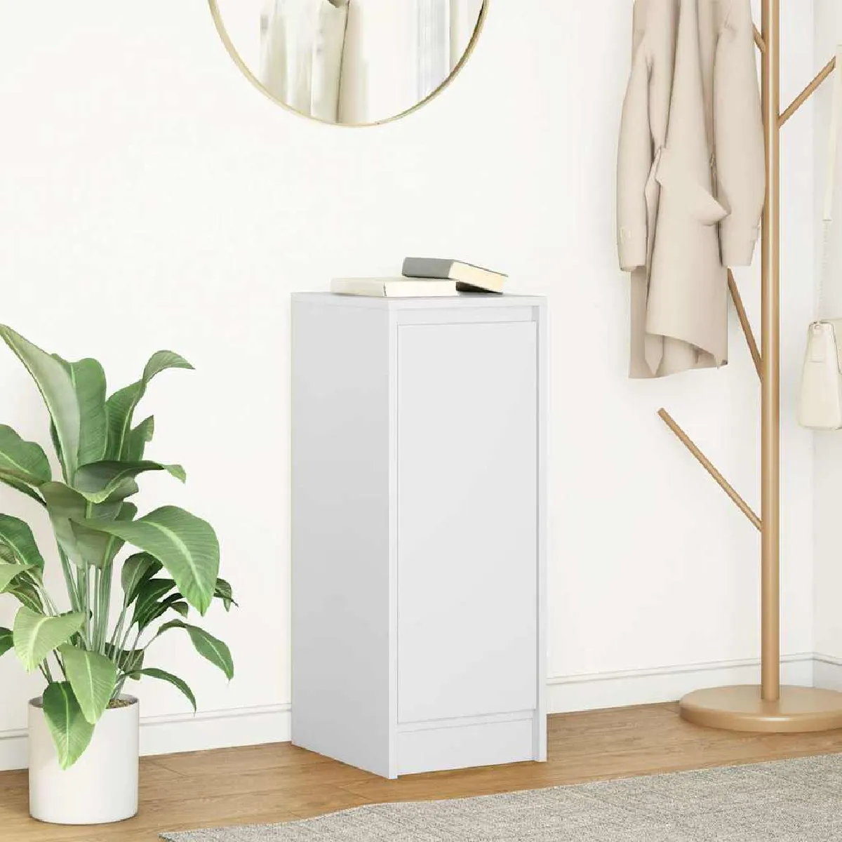 Non Communiqué Blanc Buffet 29,5X34x76 Cm Bois D Ingénierie - Image 3